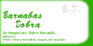 barnabas dobra business card