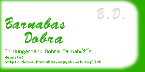 barnabas dobra business card